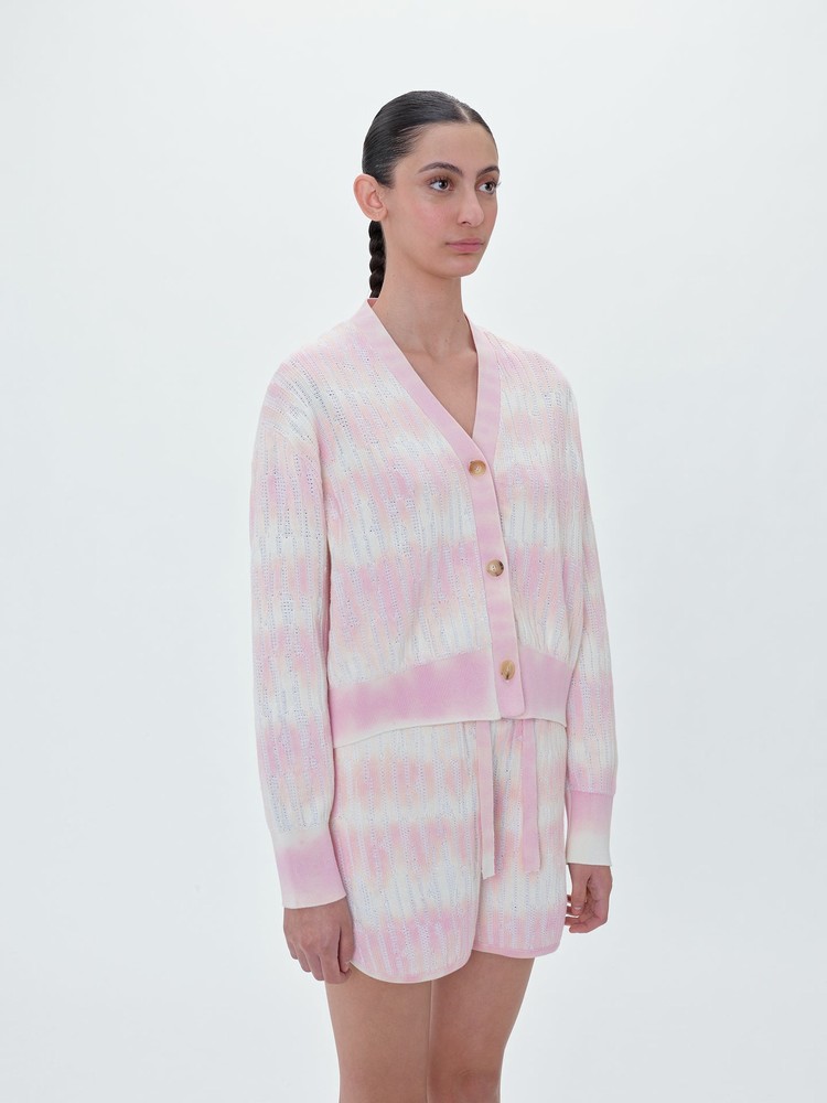 Amiri Repeat Cardigan Stickat Dam Rosa | 51042-OWVE