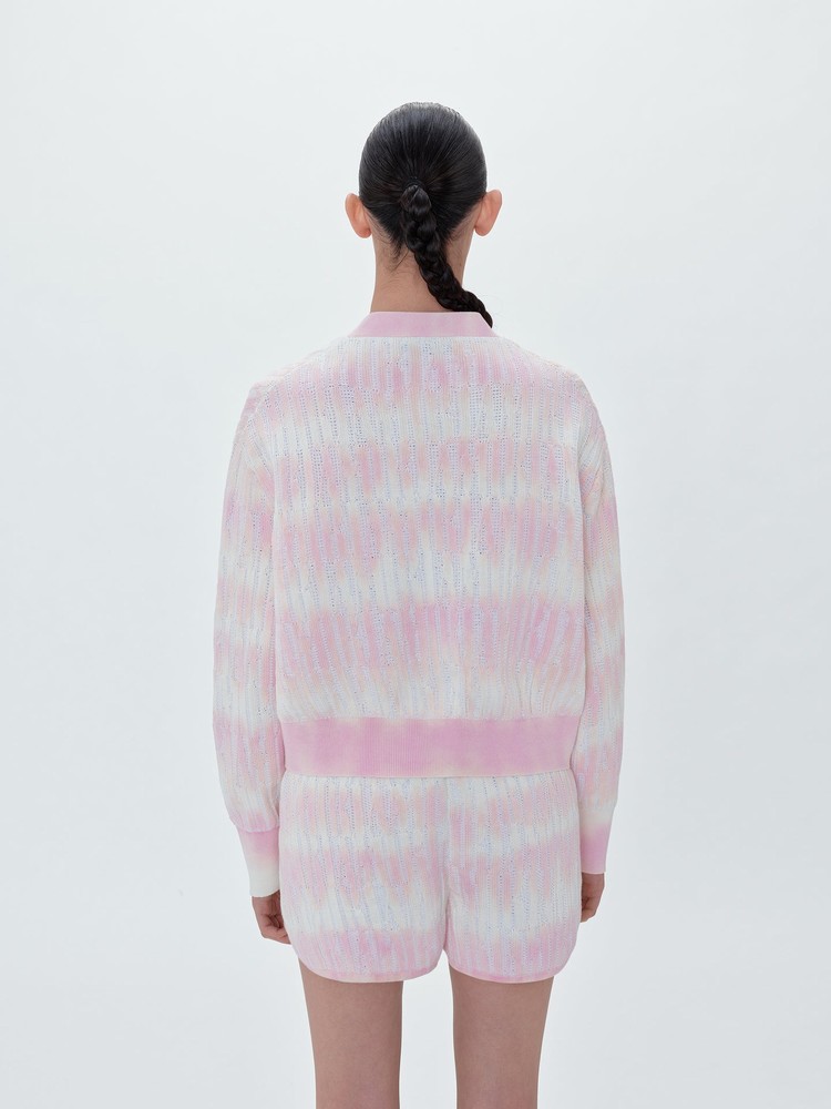 Amiri Repeat Cardigan Stickat Dam Rosa | 51042-OWVE