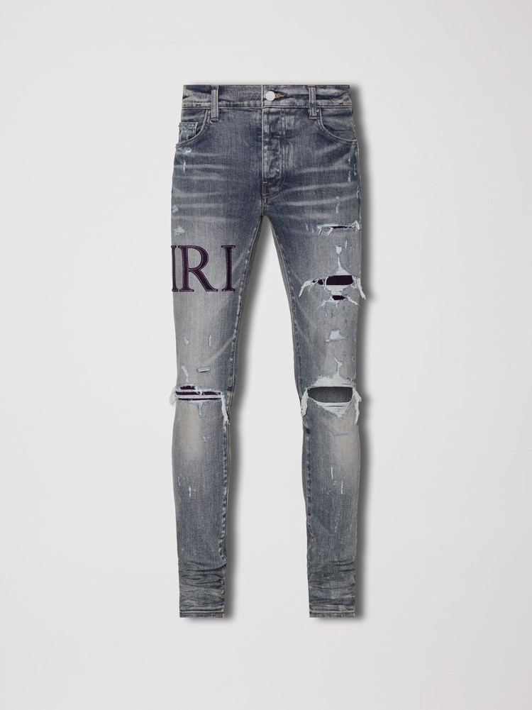 Amiri Serif Logo Jeans Herr Indigo | 31280-CJFQ