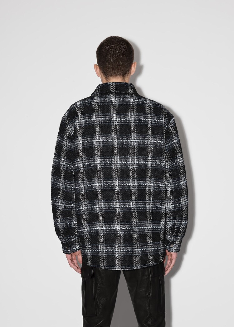 Amiri Shadow Plaid Vadderad Skjorta Herr Svarta Grå | 13975-RHZC