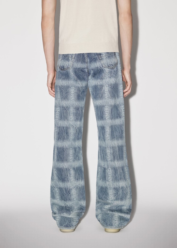 Amiri Shadow Plaidgy Jeans Herr Indigo | 71328-ZLIW