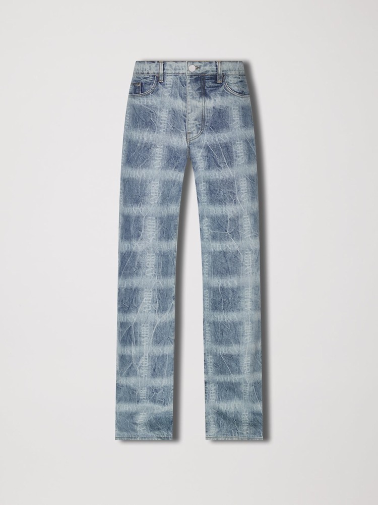 Amiri Shadow Plaidgy Jeans Herr Indigo | 71328-ZLIW