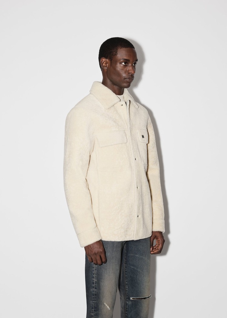 Amiri Shearling Skjorta Herr Beige | 39872-HFQC