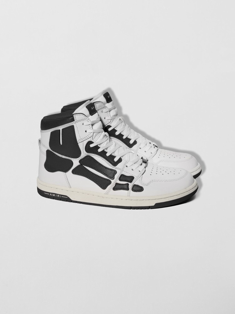 Amiri Skel-top Hi Sneakers Herr Vita Svarta | 71923-CNPM