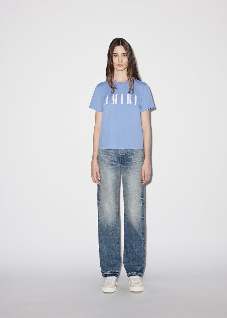 Amiri Slim T-shirt Dam Blå | 59241-TQWX