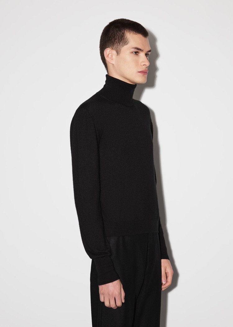 Amiri Solid Turtleneck Stickat Herr Svarta | 72953-ENYT