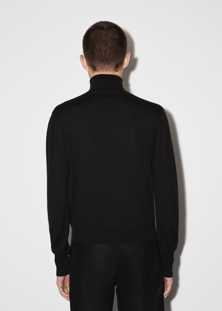 Amiri Solid Turtleneck Stickat Herr Svarta | 72953-ENYT