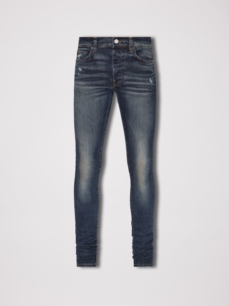 Amiri Stack Jeans Herr Blå | 75914-FTJA