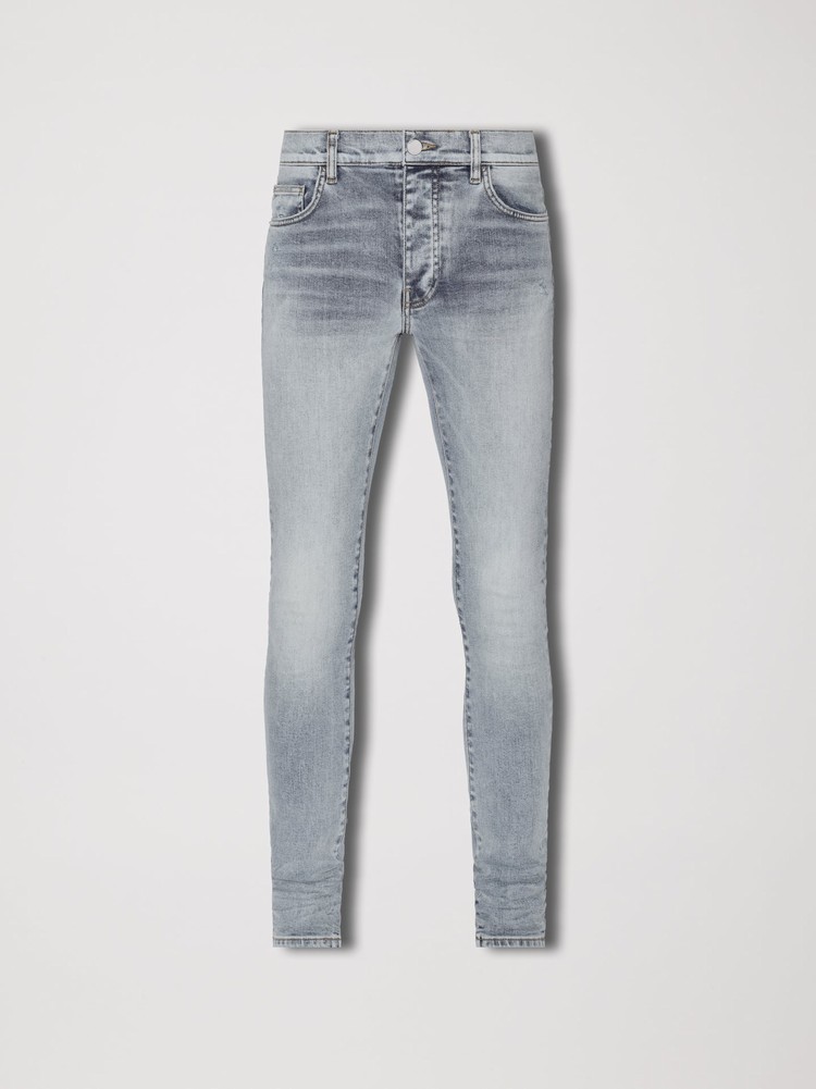 Amiri Stack Jeans Herr Grå Indigo | 27685-OVMQ