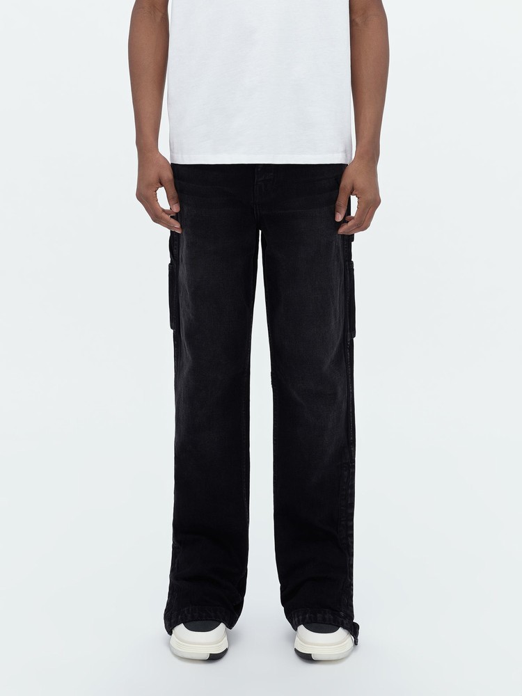 Amiri Stack Workman Jeans Herr Svarta | 94607-IDSH