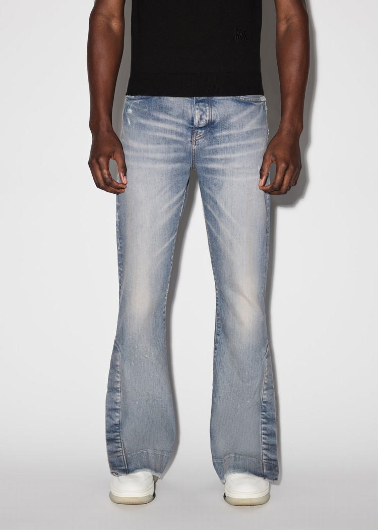 Amiri Stacked Flare Jeans Herr Indigo | 18324-XTNV