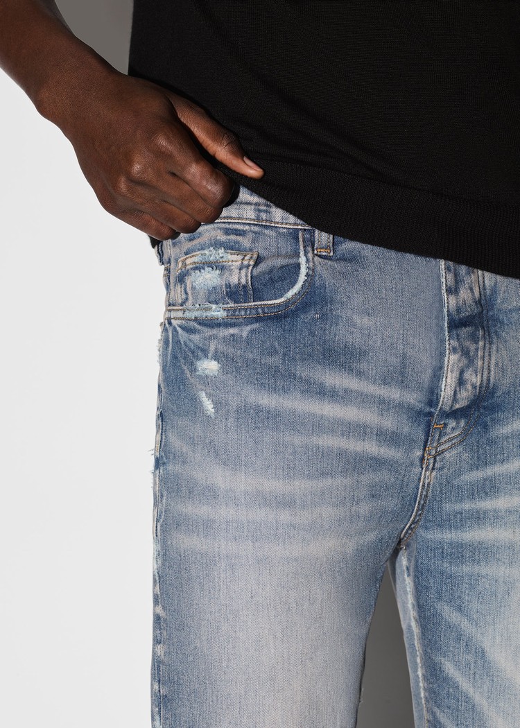 Amiri Stacked Flare Jeans Herr Indigo | 18324-XTNV