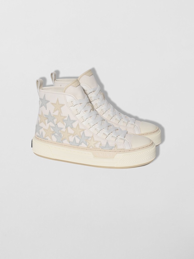 Amiri Stars Court Hi Sneakers Herr Vita | 61290-TNKO