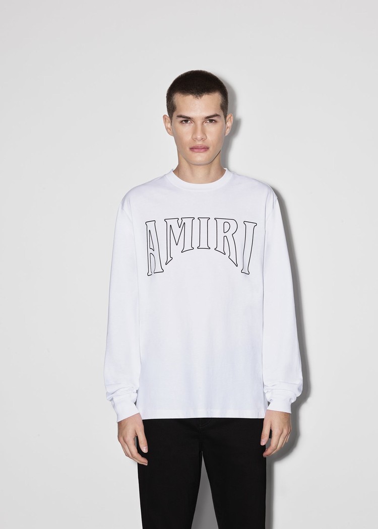 Amiri Sun Long Sleeve T-shirt Herr Vita | 04286-TUAW