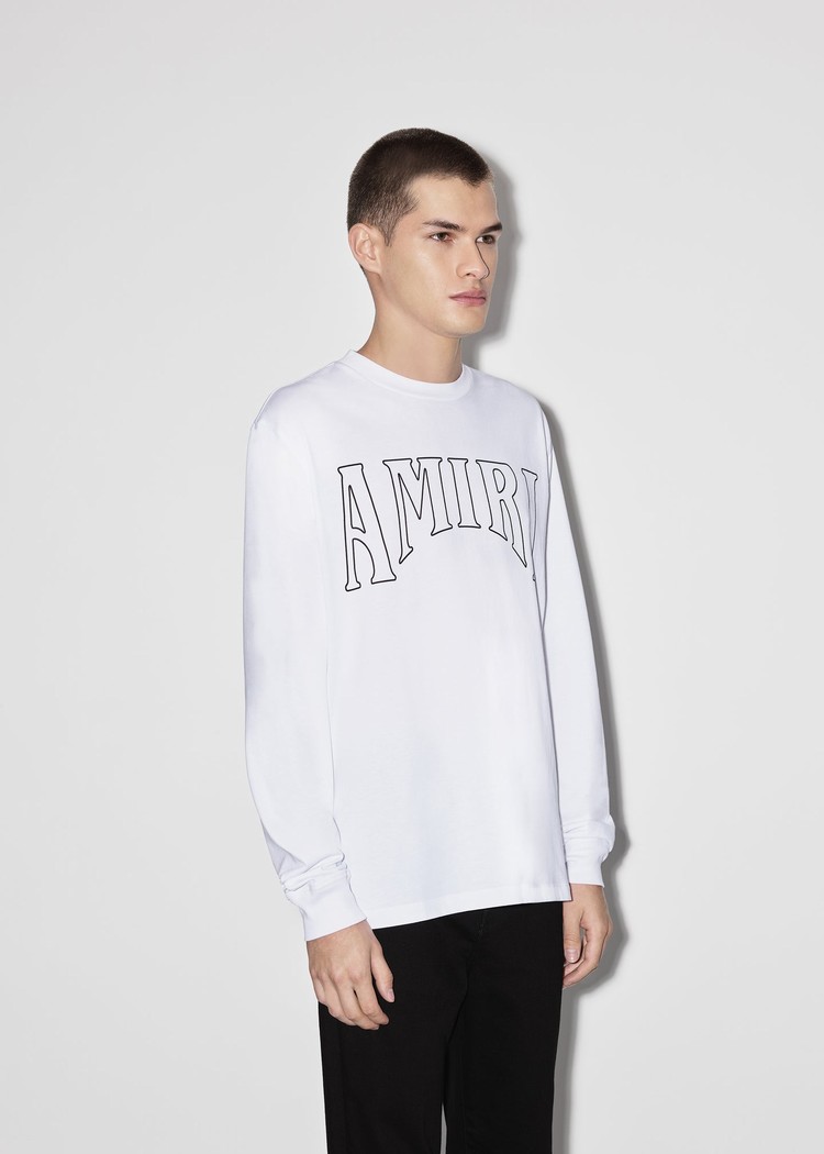 Amiri Sun Long Sleeve T-shirt Herr Vita | 04286-TUAW