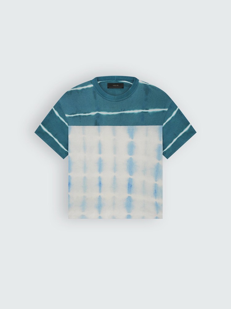 Amiri Tie Dye Knit Football Jersey Stickat Herr Blå | 41592-VRTH