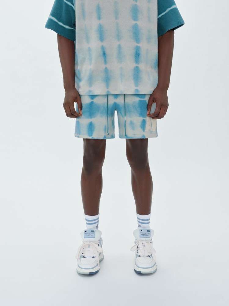 Amiri Tie Dye Knit Football Shorts Herr Blå | 10275-SIEO