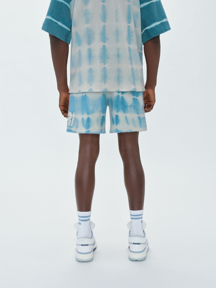 Amiri Tie Dye Knit Football Shorts Herr Blå | 10275-SIEO