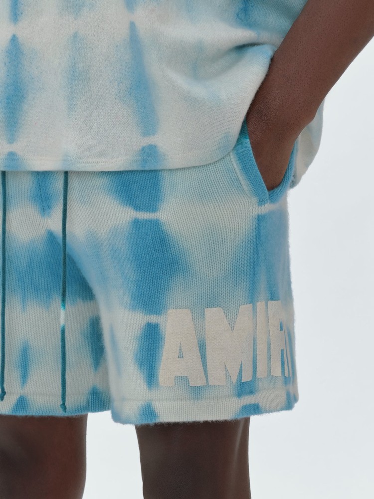 Amiri Tie Dye Knit Football Shorts Herr Blå | 10275-SIEO