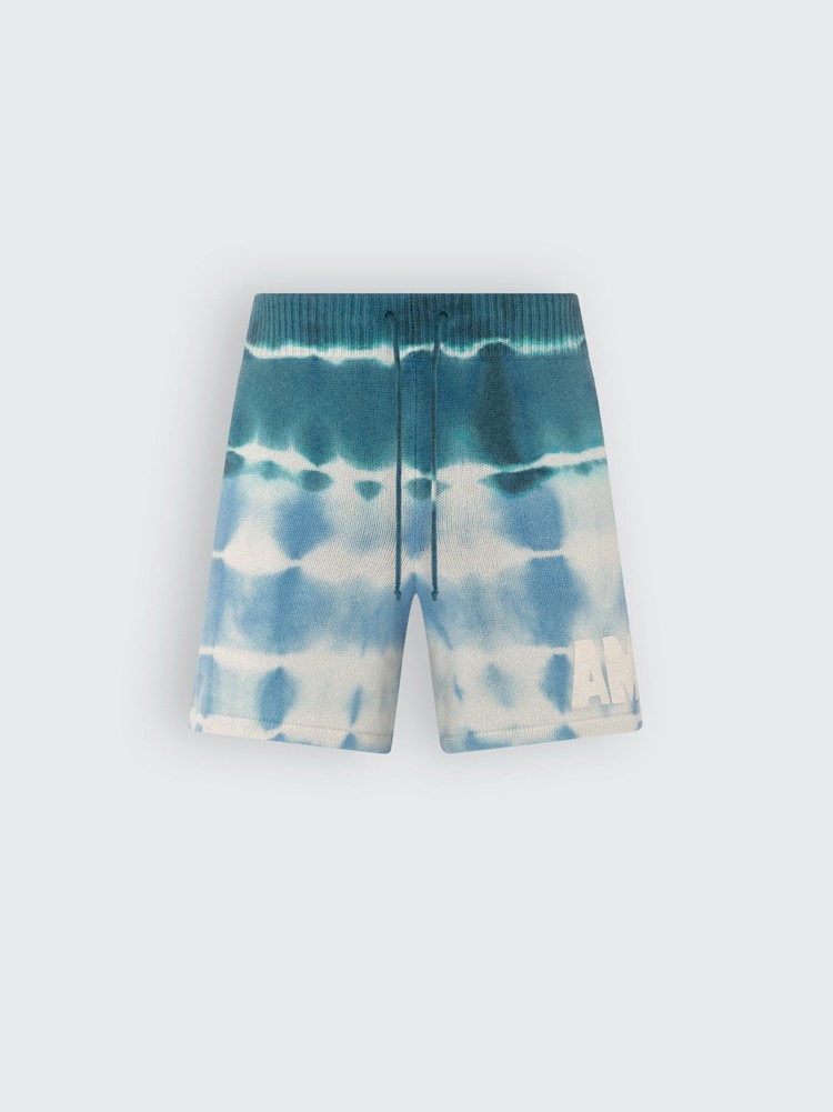 Amiri Tie Dye Knit Football Shorts Herr Blå | 10275-SIEO