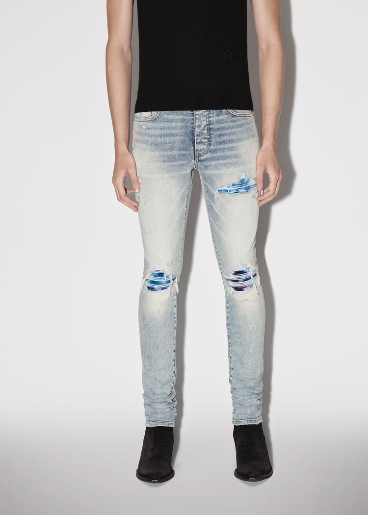 Amiri Tie Dye Mx1 Jeans Herr Grå Indigo | 18704-XRCK