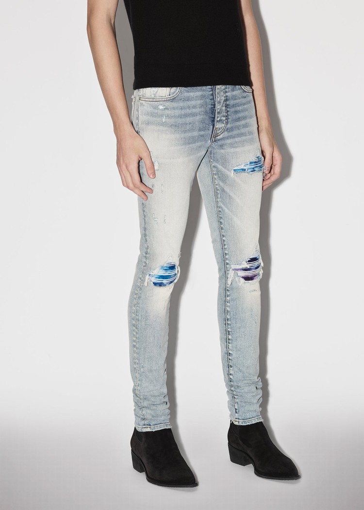 Amiri Tie Dye Mx1 Jeans Herr Grå Indigo | 18704-XRCK