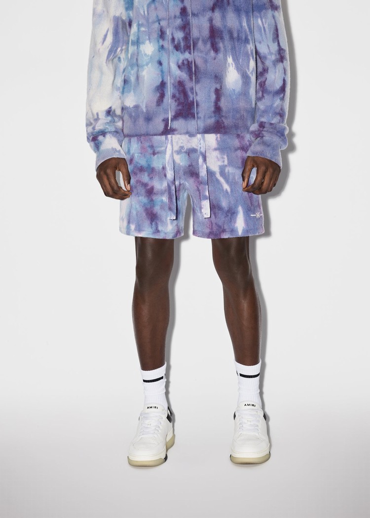 Amiri Tie Dye Shorts Herr Lila | 74631-PMKA