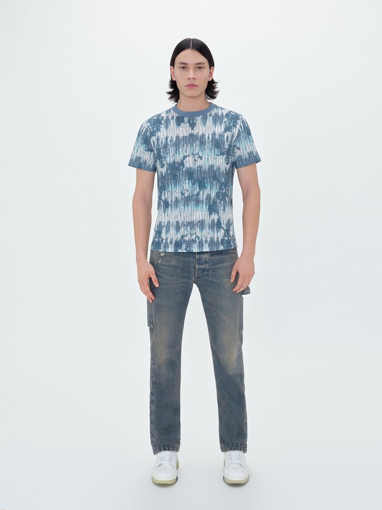 Amiri Tie Dye T-shirt Herr Blå | 47856-JGPH