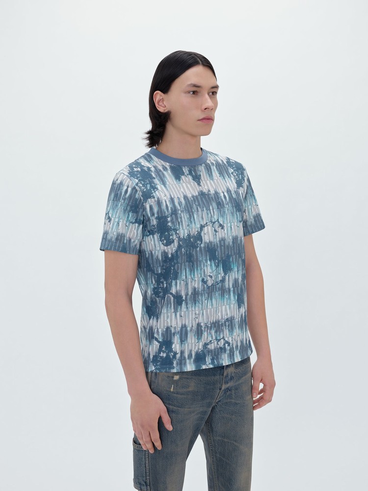 Amiri Tie Dye T-shirt Herr Blå | 47856-JGPH