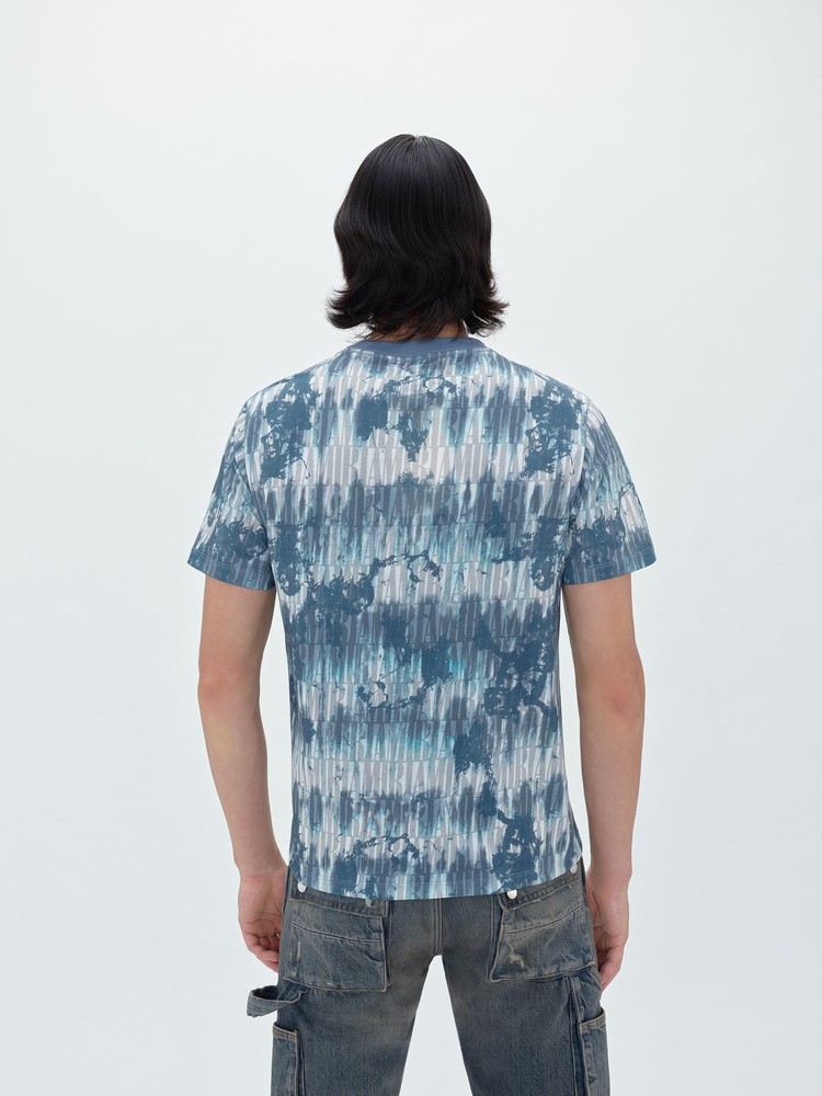 Amiri Tie Dye T-shirt Herr Blå | 47856-JGPH