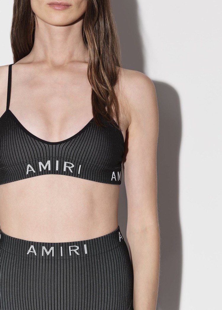 Amiri Triangle Bra Stickat Dam Svarta | 01895-JOCA