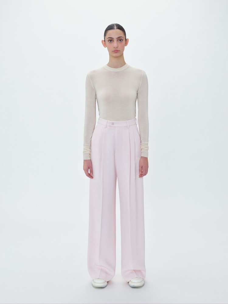 Amiri Viscose Double Plisserad Byxor Dam Rosa | 82675-VOEB