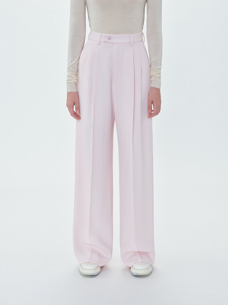 Amiri Viscose Double Plisserad Byxor Dam Rosa | 82675-VOEB