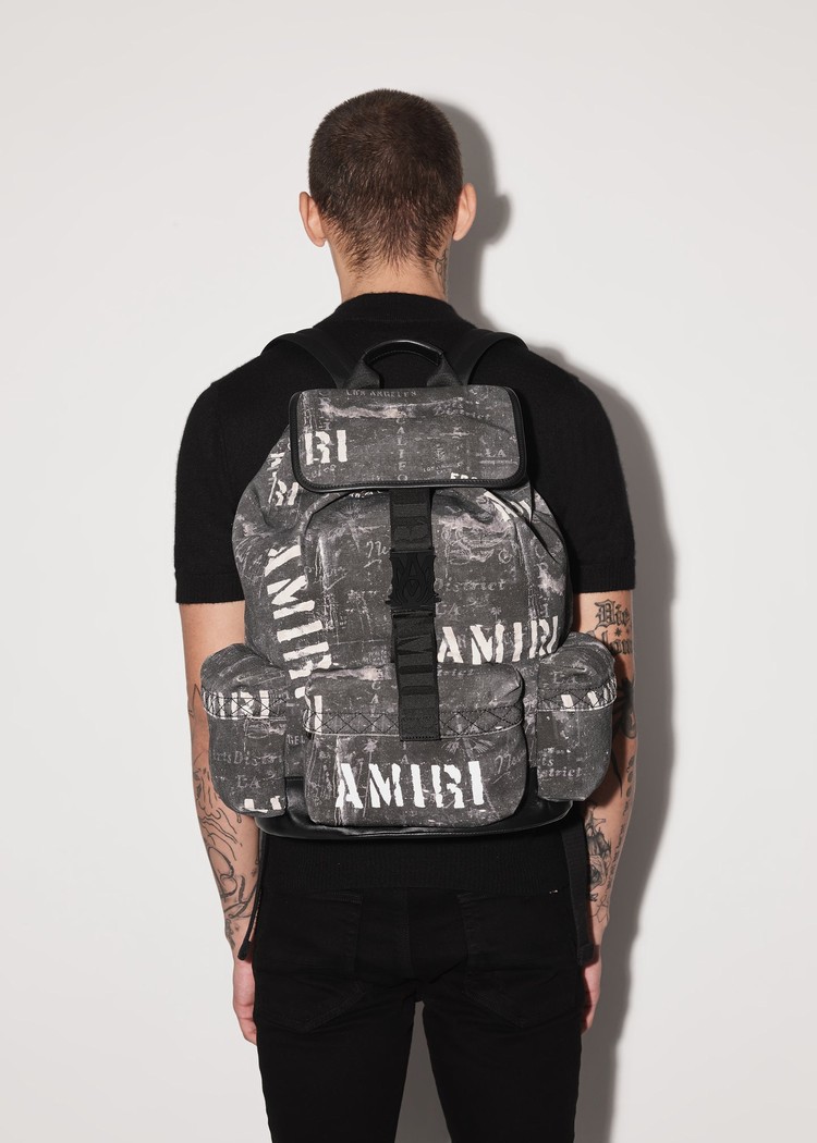 Amiri Washed Canvas Ryggsäck Svarta | 67240-SQFO